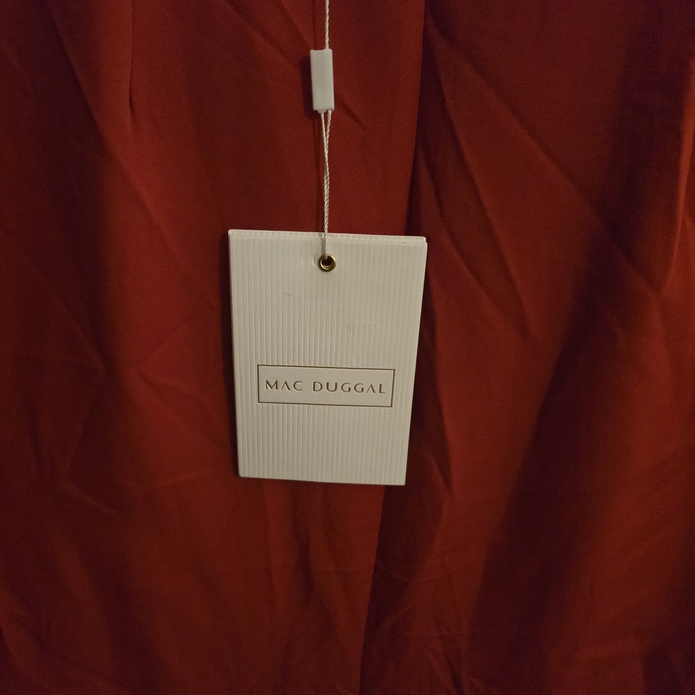 MAC DUGGAL Sleeveless V Neck Bow Detail RED Mermaid Gown - Size 12 - NWT - Picture 8 of 10